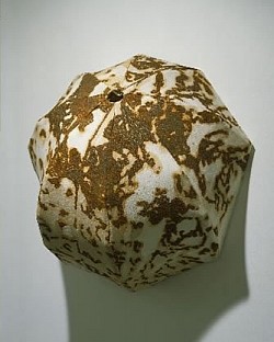 Vespers Orbeum, 1996, rust stained canvas, wood, 41