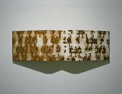 Census Tabla, 1996, rust-stained canvas over wood, 55 1/2