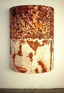 Omasum, 1994, rust-stained canvas over wood, 45 4/3
