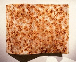 Particulum Curve, 1994, rust-stained canvas over wood, 38 