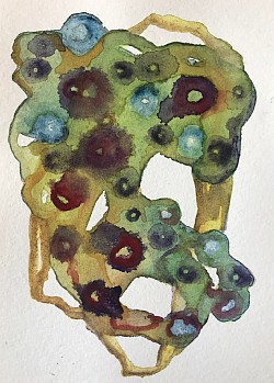 Blue-Green Strain, 2019. Watercolor (5 x 7 inches) $350