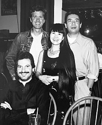 With friends: Richard Schroeder, Kristine Hatanaka, and Alan Valencia, 2000. (Photo by Toni Hernandez)