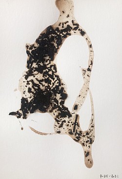 Sailing Knot, 2021. Pu’er Tea on watercolor paper (5 1/4 x 7 5/8 inches) $250