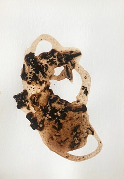 Bodice Knot, 2021. Pu’er Tea on watercolor paper (5 1/4 x 7 5/8 inches) $250